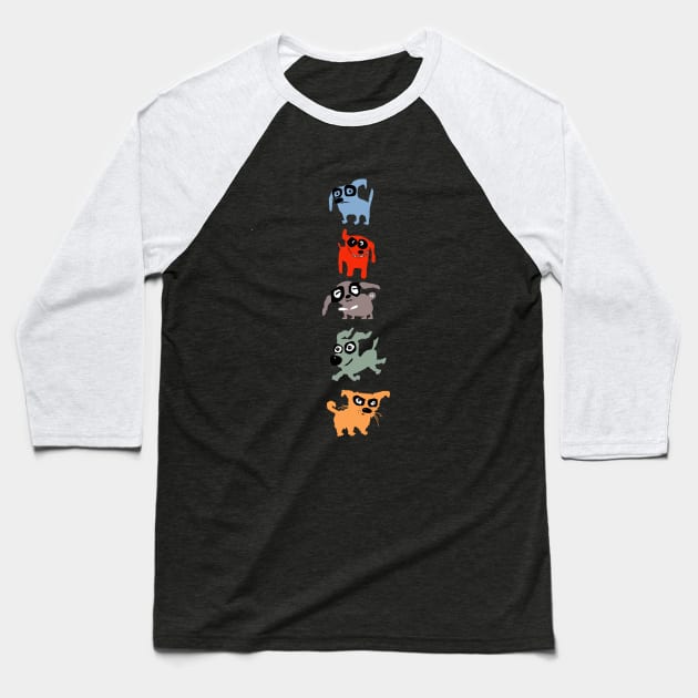 dogs Baseball T-Shirt by Bunny Noir